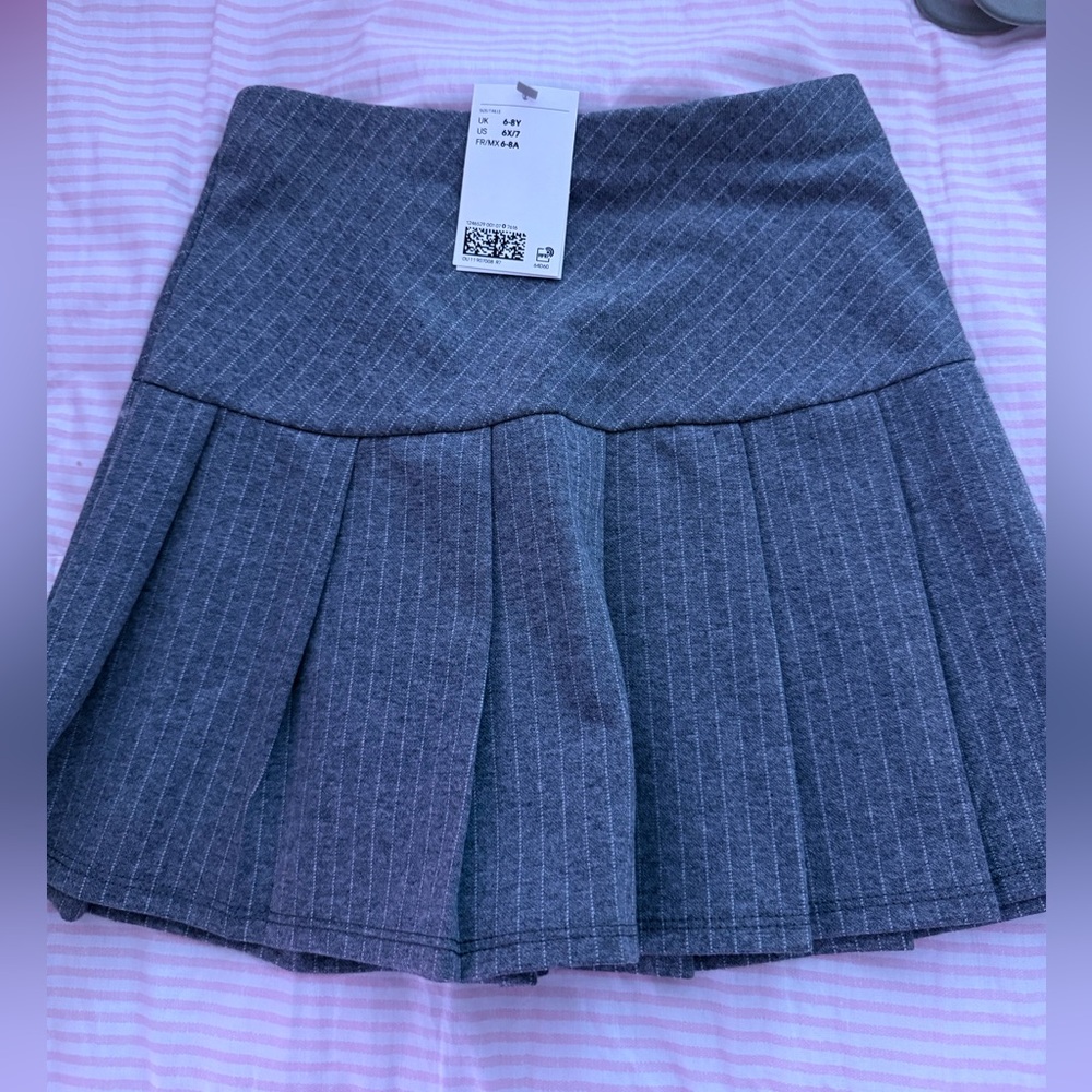 Gray Pinstripe kids Skirt